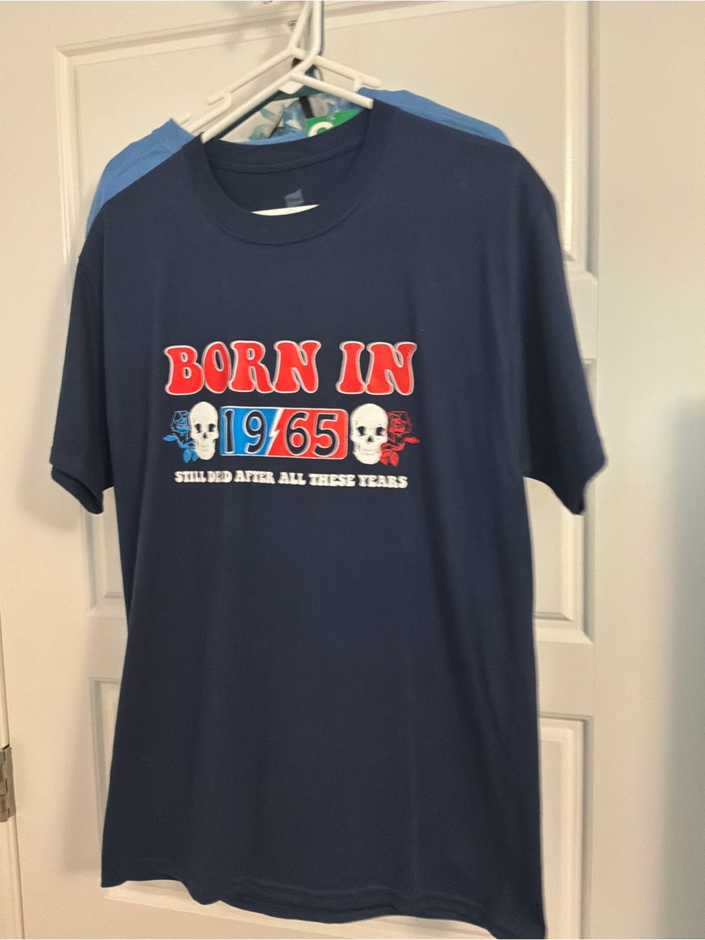 Grateful Dead Born In 1965 Graphic Tee - Navy with Red & Blue Print New never